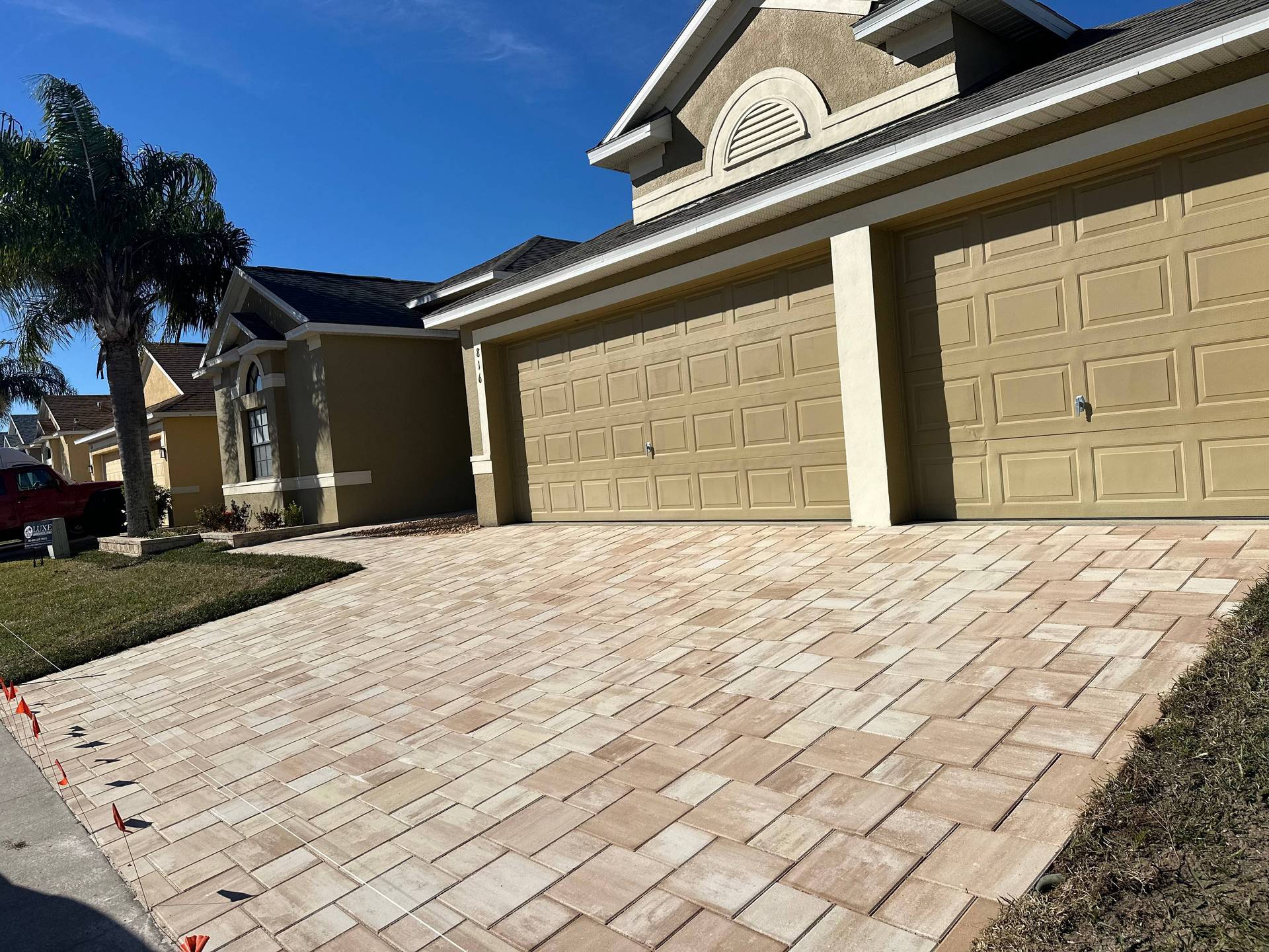 LUXE custom paver driveway work