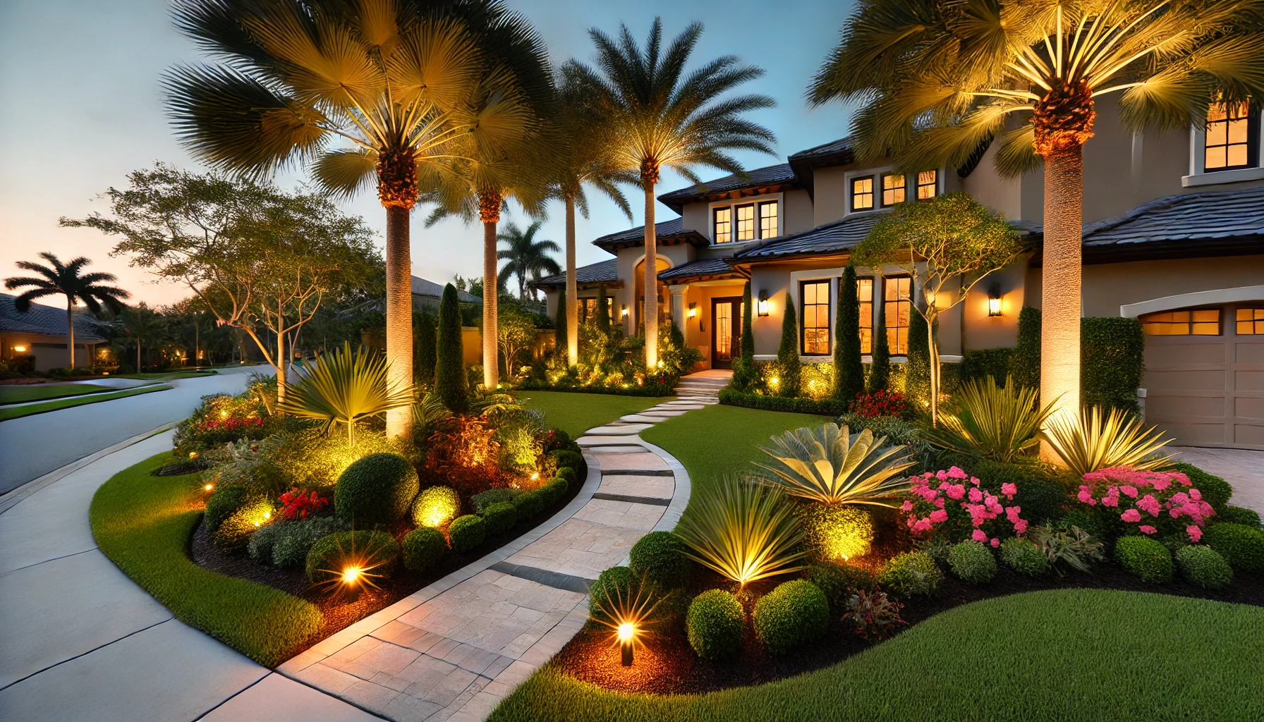 residential landscape lighting example